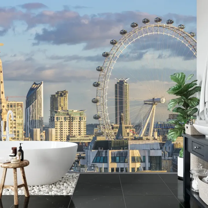Fototapeta London Eye – Skyline Londynu i Architektura Miejska