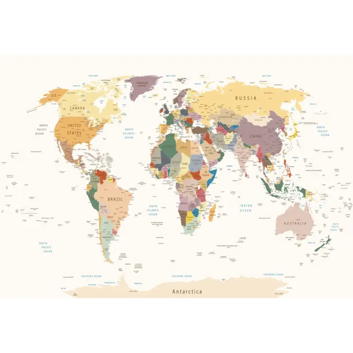 Fototapeta Mapa Świata – Kontynenty i Oceany w Twoim Wnętrzu – produkt