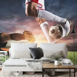 Fototapeta Piłkarze Podczas Meczu – Sportowa Dynamika na Boisko