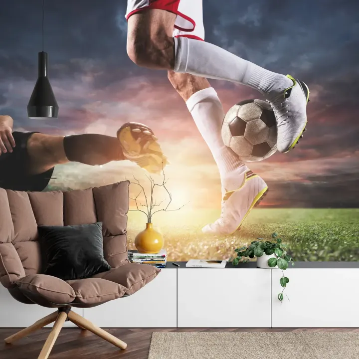 Fototapeta Piłkarze Podczas Meczu – Sportowa Dynamika na Boisko