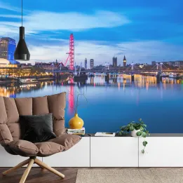Fototapeta Pano – Panorama Londynu z Big Benem i London Eye
