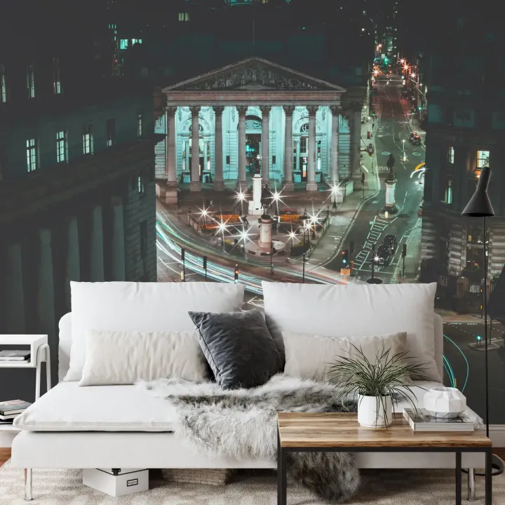 Fototapeta Londyn Nocą – Miejski Skyline i Oświetlenie Uliczne