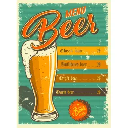 Plakat Piwne Menu – Styl Vintage i Browarniczy Klimat