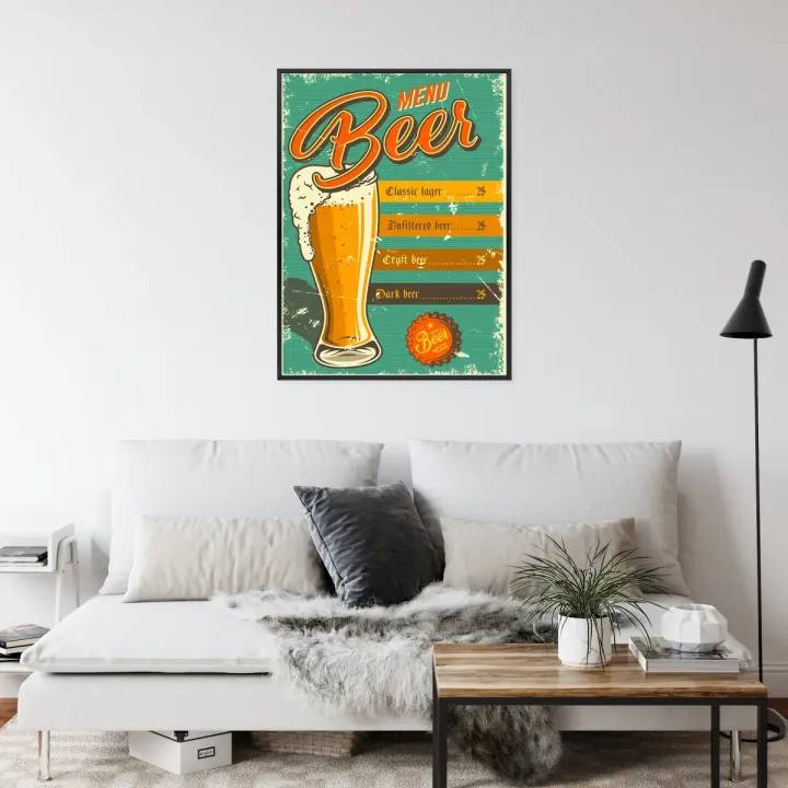 Plakat Piwne Menu – Styl Vintage i Browarniczy Klimat