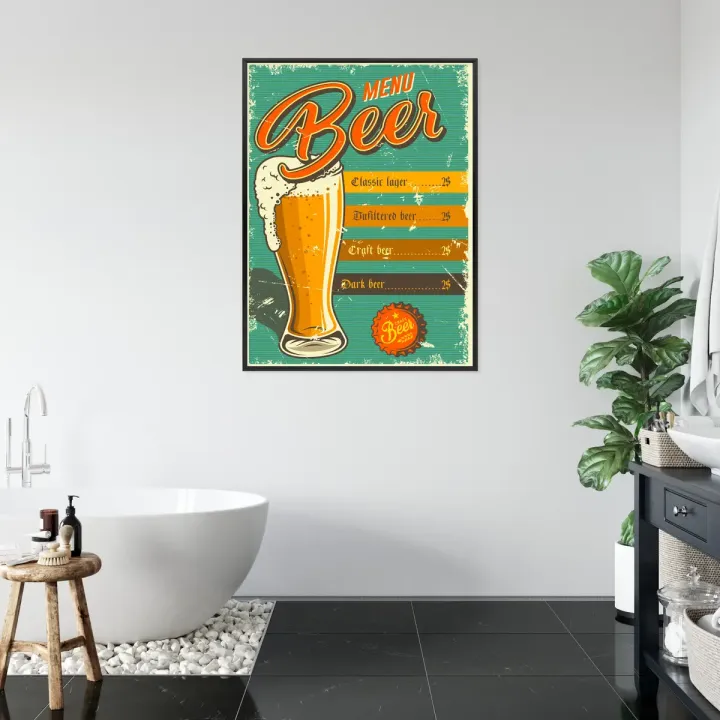 Plakat Piwne Menu – Styl Vintage i Browarniczy Klimat