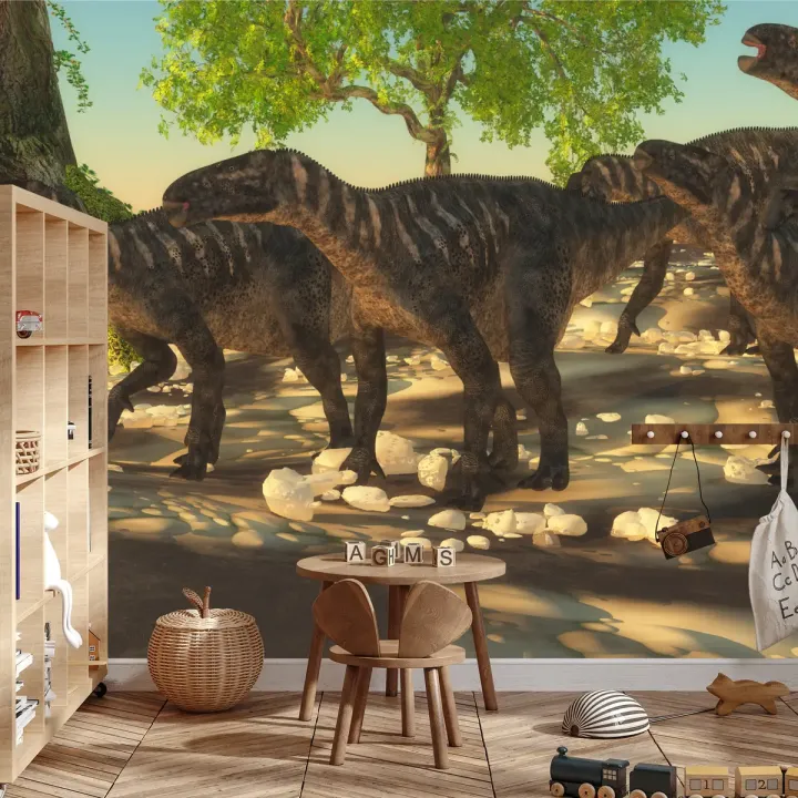 Fototapeta Dinozaury i Przyroda – Prehistoryczny Krajobraz Jurajski