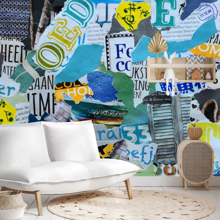 Fototapeta Kolorowe Gazety – Pop-Art i Typografia w Kolażu