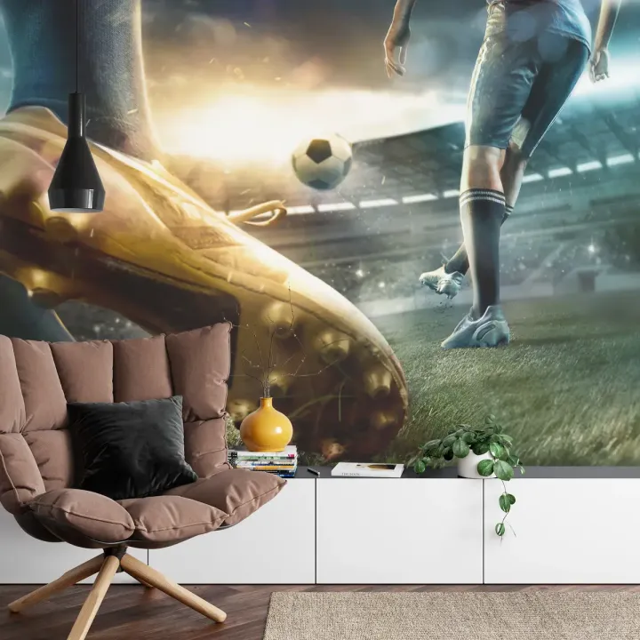 Fototapeta Piłkarze Podczas Gry – Dynamika Meczu i Rywalizacja Sportowa