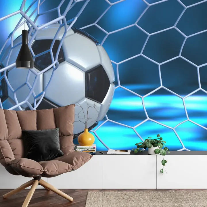 Fototapeta Sportowa 3D Piłka – Dynamika i Rywalizacja na Stadionie