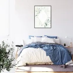 Plakat Kwiatowa Geometria – Botaniczne Wzory i Zielone Liście