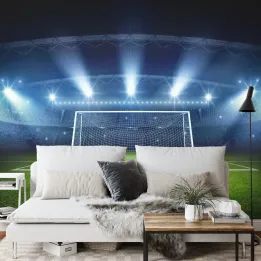 Fototapeta Bramka Na Stadionie – Piłkarskie Emocje i Kibice