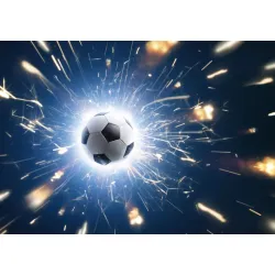 Fototapeta Piłka Wśród Iskier – Sportowa Abstrakcja w Industrialnym Stylu