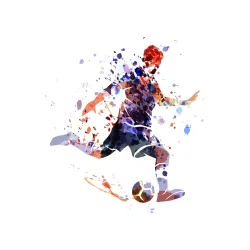 Fototapeta Akwarelowa Sylwetka Piłkarza – Dynamizm i Abstrakcja Sportowa