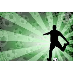 Fototapeta Sylwetka Piłkarza – Dynamika i Akcja Sportowa na Stadionie
