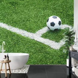 Fototapeta Piłka w Narożniku – Sportowa Fotografia Boiska
