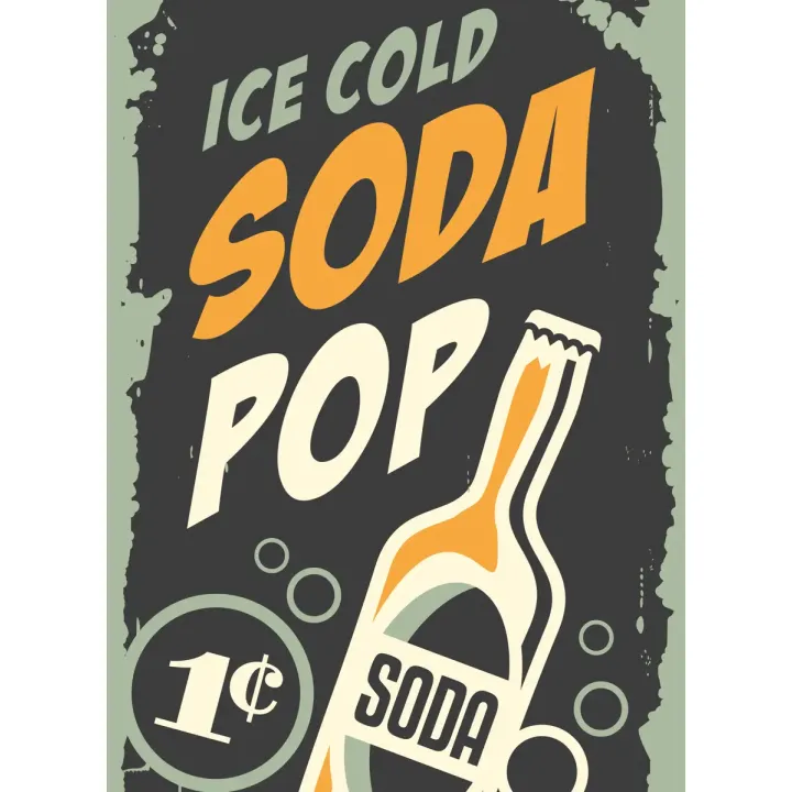 Plakat Napój Gazowany – Vintage Reklama z Lat 50. – produkt