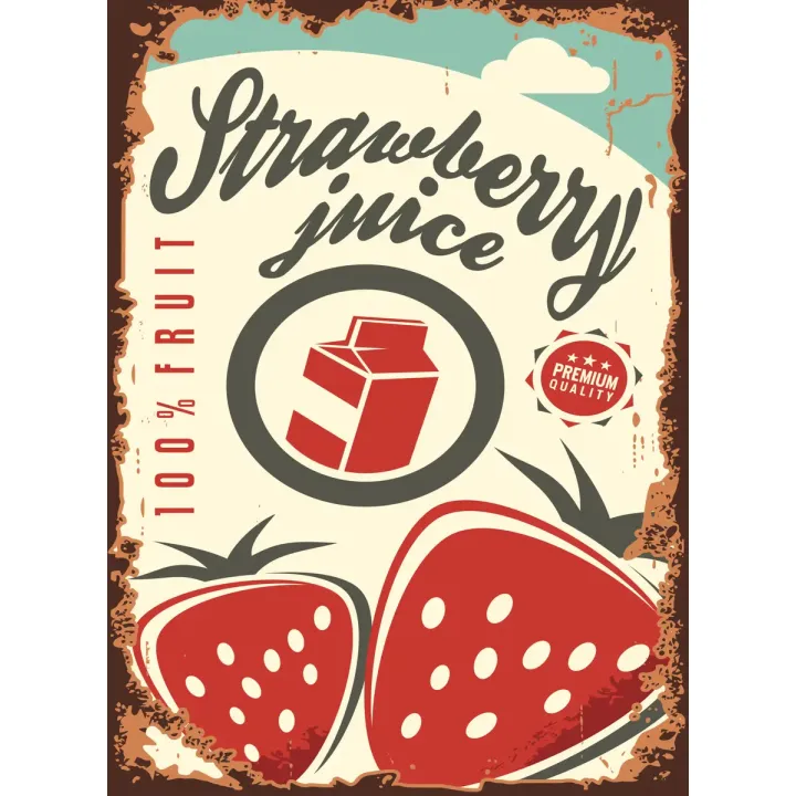 Plakat Sok Truskawkowy – Styl Vintage i Nostalgia w Kuchni – produkt