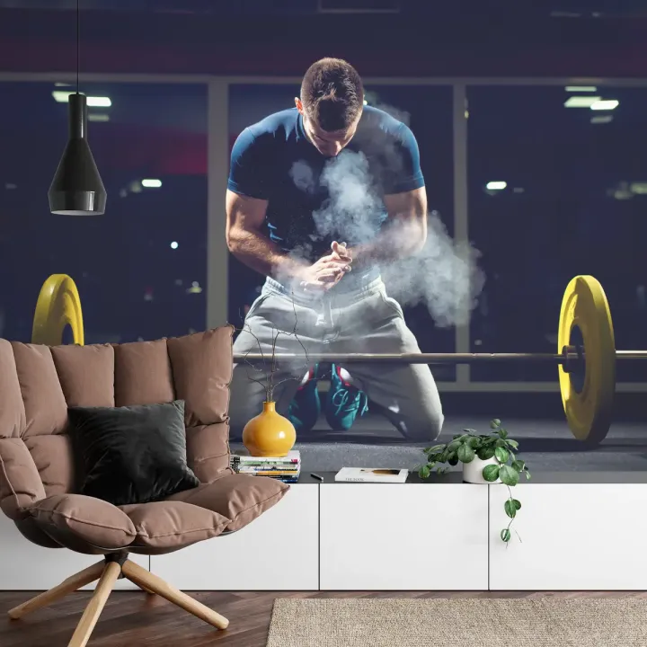 Fototapeta Sztangista – Motywacja Sportowa na Siłownię