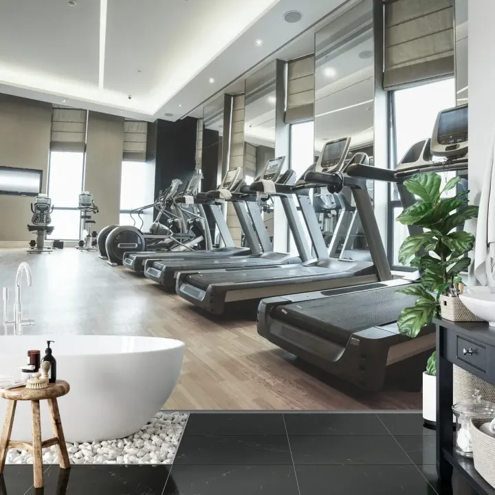 Fototapeta Nowoczesny Klub Fitness – Siłownia i Trening Biegowy