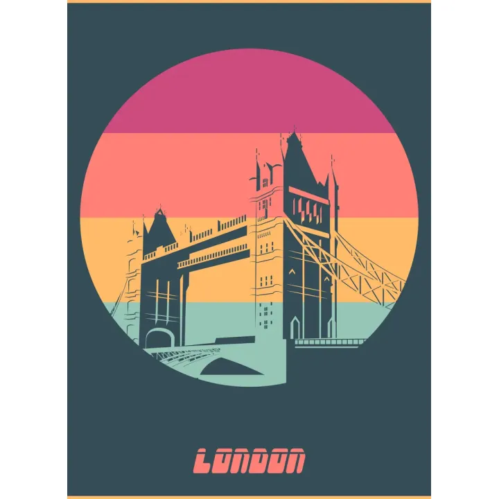 Plakat Tower Bridge – Zabytkowy Most i Skyline Londynu – produkt