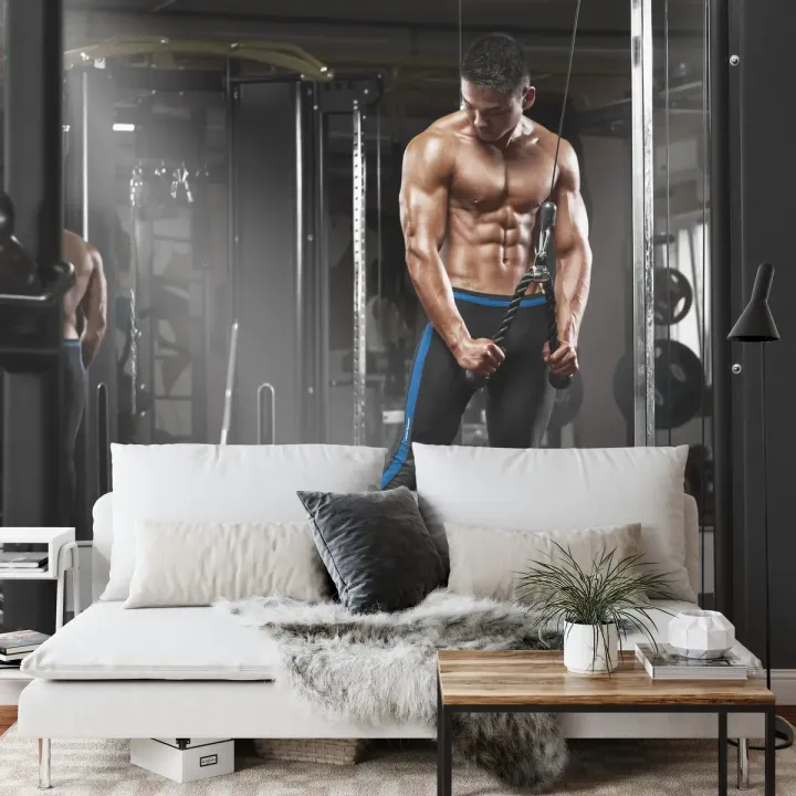 Fototapeta Muskularny Mężczyzna – Motywacja na Siłownię i Fitness