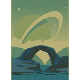 Plakat Kosmiczny Pejzaż – Retro Wizja Eksploracji Kosmosu – produkt