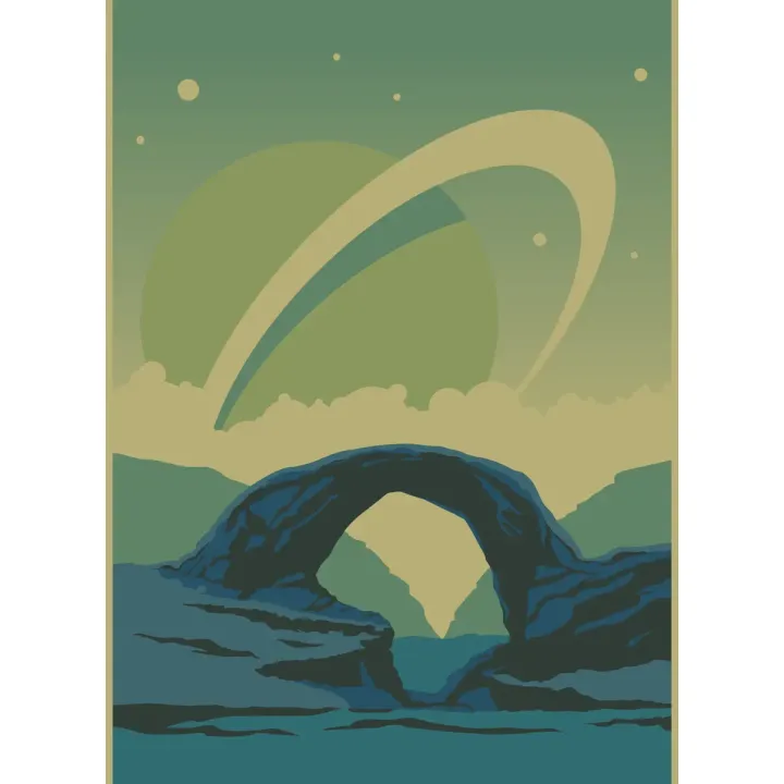 Plakat Kosmiczny Pejzaż – Retro Wizja Eksploracji Kosmosu – produkt
