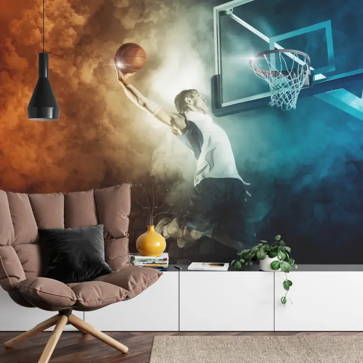Fototapeta Koszykarz – Dynamiczny Wsad w Akcji Sportowej