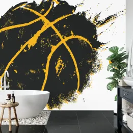 Fototapeta Piłka w Stylu Graffiti – Uliczny Mural w Klimacie Hip-Hop