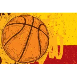 Fototapeta Piłka Koszykowa – Street Art i Energia Sportu