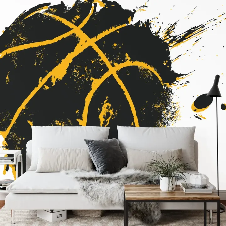 Fototapeta Piłka w Stylu Graffiti – Uliczny Mural w Klimacie Hip-Hop