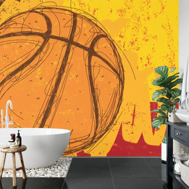 Fototapeta Piłka Koszykowa – Street Art i Energia Sportu