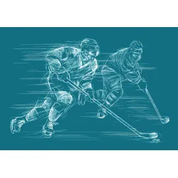 Fototapeta Rysowani Hokeiści – Akcja Sportowa na Lodowisku