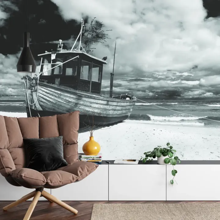 Fototapeta Plaża Łódź – Morska Bryza i Żeglarstwo nad Morzem