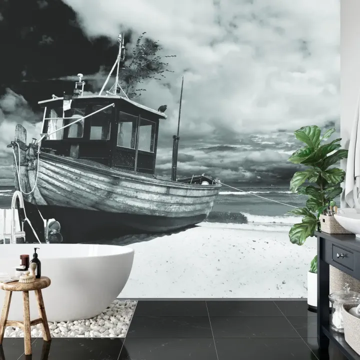 Fototapeta Plaża Łódź – Morska Bryza i Żeglarstwo nad Morzem