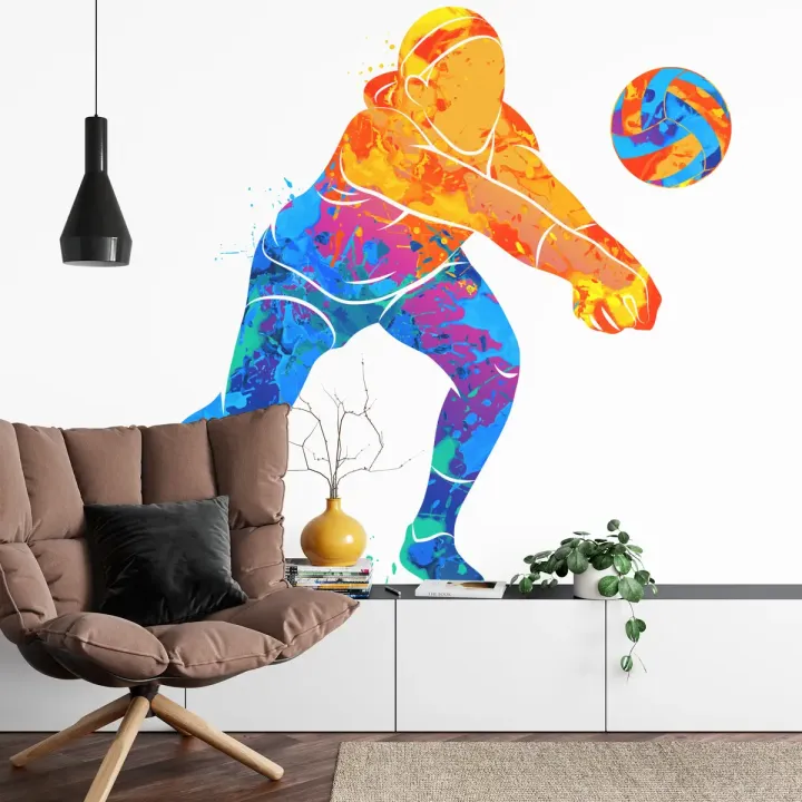 Fototapeta Siatkarka – Akwarelowa Dynamika Sportu