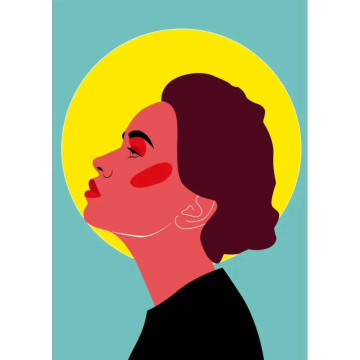 Plakat Zamyślona Kobieta – Portret Pop Art w Stylu Retro – produkt