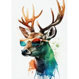 Plakat Jeleń w Okularach – Abstrakcja i Pop-Art – produkt