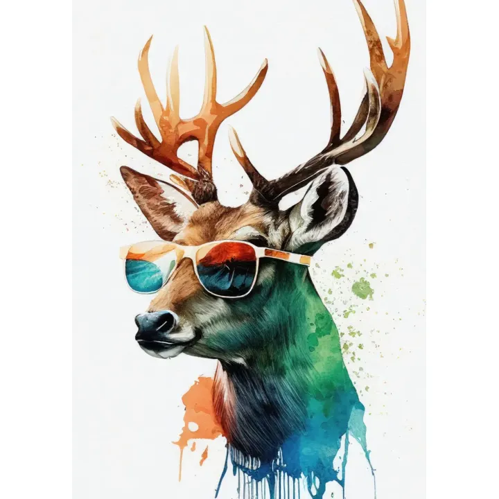 Plakat Jeleń w Okularach – Abstrakcja i Pop-Art – produkt
