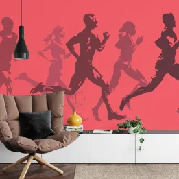 Fototapeta Abstrakcyjni Sportowcy – Dynamika Biegu i Ruchu