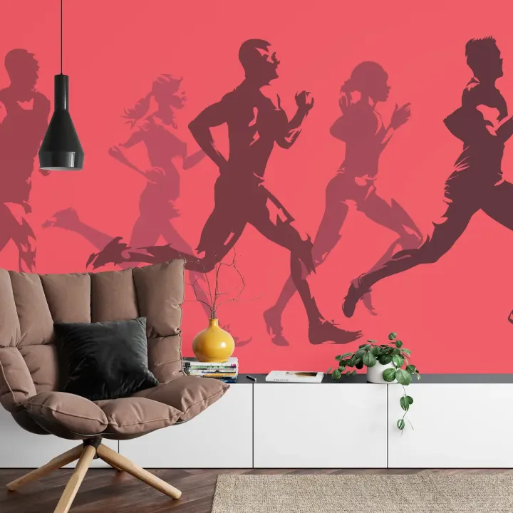 Fototapeta Abstrakcyjni Sportowcy – Dynamika Biegu i Ruchu