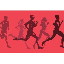 Fototapeta Abstrakcyjni Sportowcy – Dynamika Biegu i Ruchu