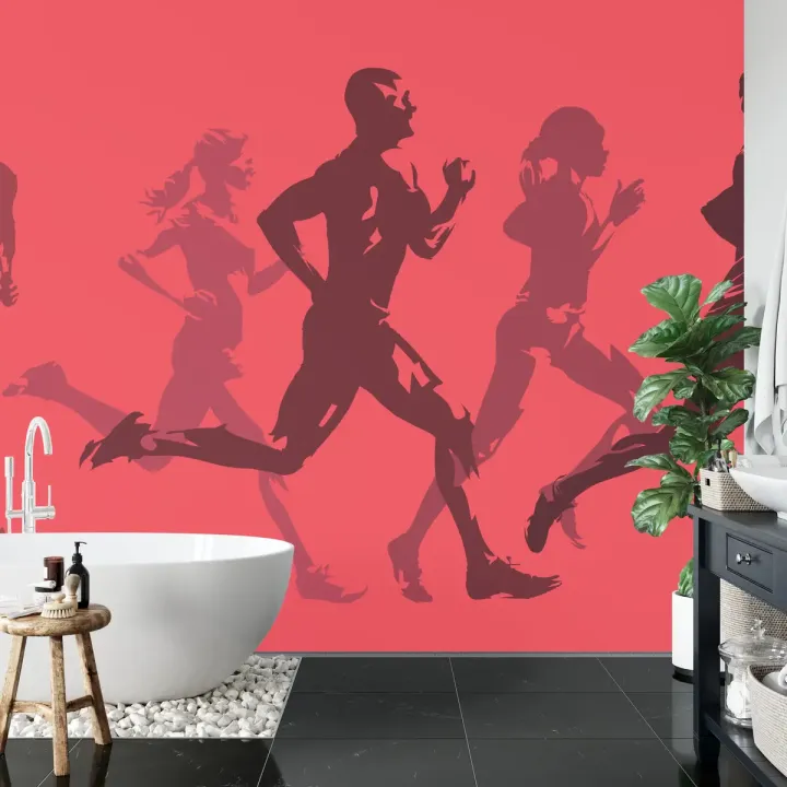 Fototapeta Abstrakcyjni Sportowcy – Dynamika Biegu i Ruchu