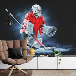 Fototapeta Bramkarz Hokejowy – Sportowa Pasja na Lodowisku