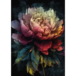 Plakat Abstrakcyjna Piwonia – Nowoczesna Grafika Botaniczna – produkt