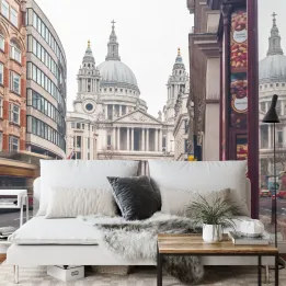 Fototapeta Katedra w Londynie – Architektura Sakralna i Życie Uliczne