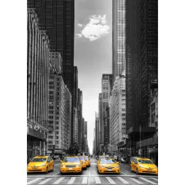 Plakat Czarno Ulica Nowego Jorku – Manhattan i Żółte Taksówki – produkt