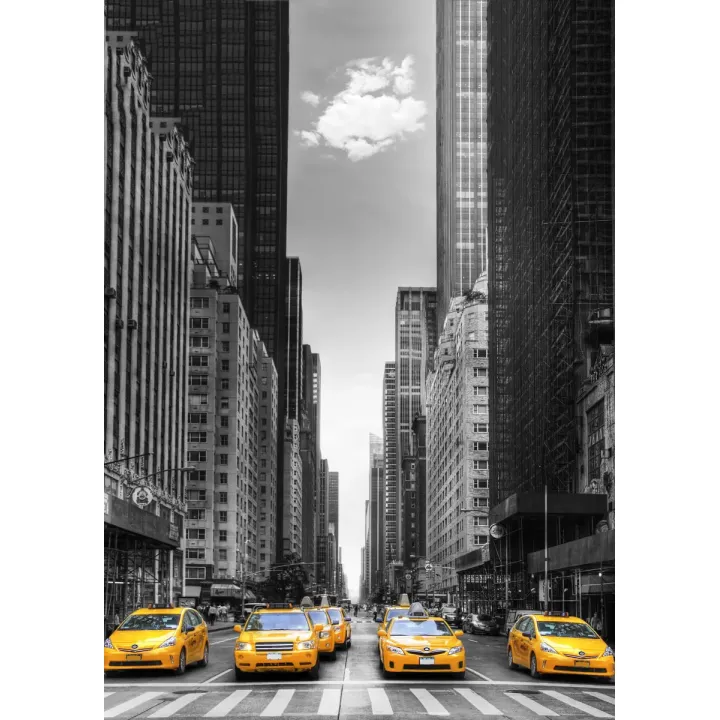 Plakat Czarno Ulica Nowego Jorku – Manhattan i Żółte Taksówki – produkt