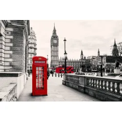 Fototapeta Londyn Czarno-Biała – Big Ben i Skyline nad Tamizą