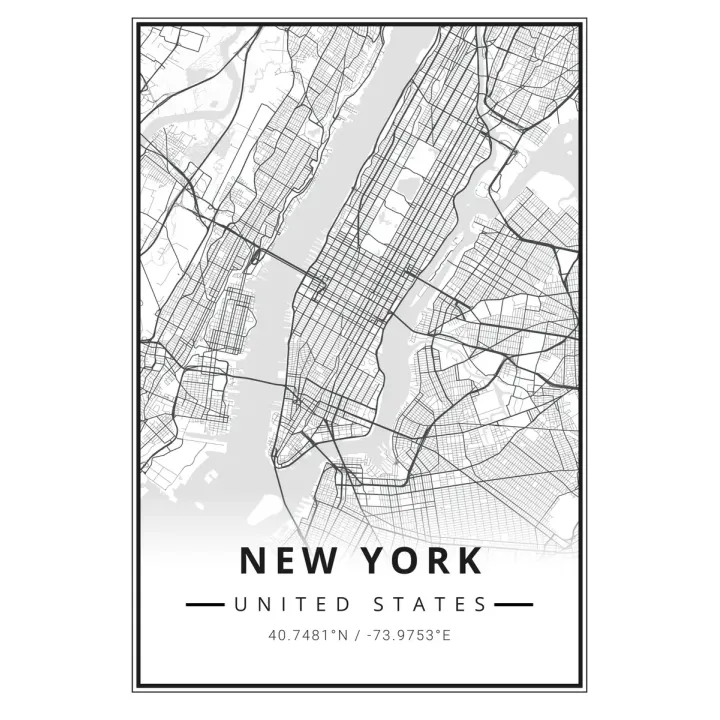 Plakat Ulice Nowego Jorku – Mapa Manhattanu i Urbanistyka Miasta – produkt